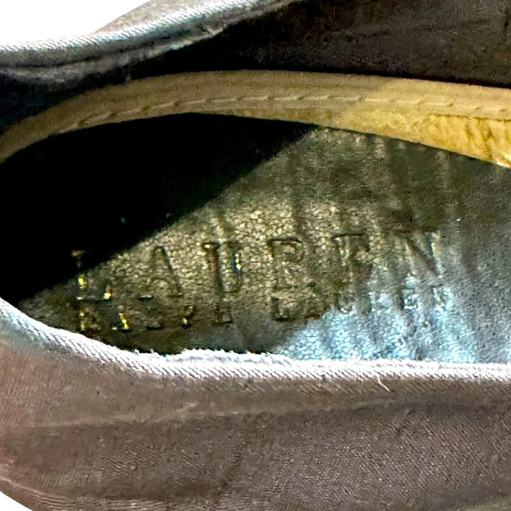 Lauren Ralph Lauren | Deep Brown | Shantung (Silk) Espadrille Wedge | Size 7.5 B